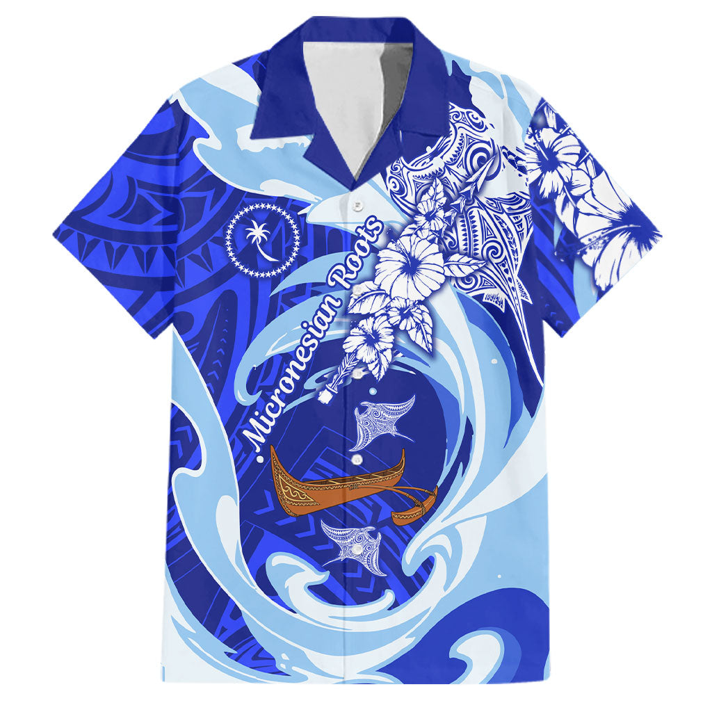 Chuuk Micronesian Roots Family Matching Summer Maxi Dress and Hawaiian Shirt Polynesian Tribal Pattern Hibiscus Flower And Stingray Art