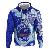 Chuuk Micronesian Roots Hoodie Polynesian Tribal Pattern Hibiscus Flower And Stingray Art
