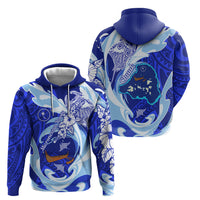 Chuuk Micronesian Roots Hoodie Polynesian Tribal Pattern Hibiscus Flower And Stingray Art