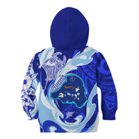 Chuuk Micronesian Roots Kid Hoodie Polynesian Tribal Pattern Hibiscus Flower And Stingray Art