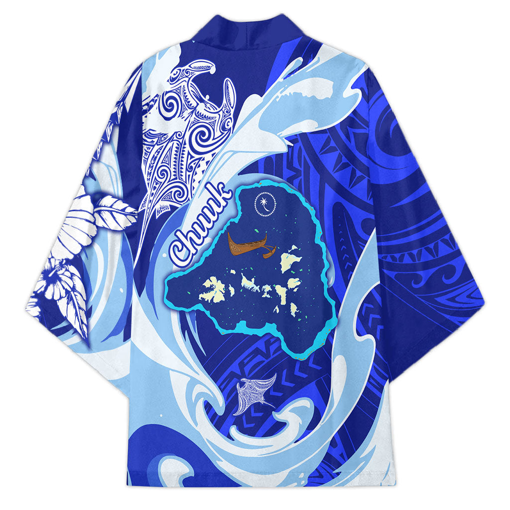 Chuuk Micronesian Roots Kimono Polynesian Tribal Pattern Hibiscus Flower And Stingray Art