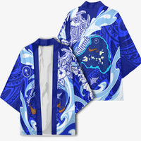 Chuuk Micronesian Roots Kimono Polynesian Tribal Pattern Hibiscus Flower And Stingray Art