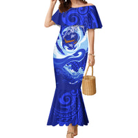 Chuuk Micronesian Roots Mermaid Dress Polynesian Tribal Pattern Hibiscus Flower And Stingray Art