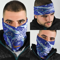 Chuuk Micronesian Roots Neck Gaiter Polynesian Tribal Pattern Hibiscus Flower And Stingray Art
