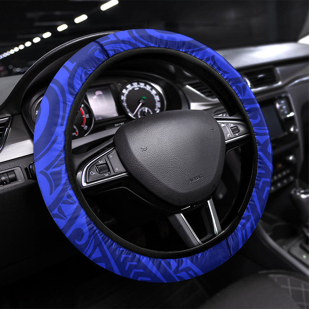 Chuuk Micronesian Roots Steering Wheel Cover Polynesian Tribal Pattern Hibiscus Flower And Stingray Art