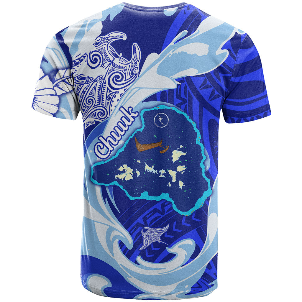 Chuuk Micronesian Roots T Shirt Polynesian Tribal Pattern Hibiscus Flower And Stingray Art