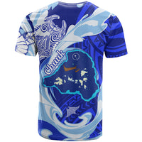 Chuuk Micronesian Roots T Shirt Polynesian Tribal Pattern Hibiscus Flower And Stingray Art