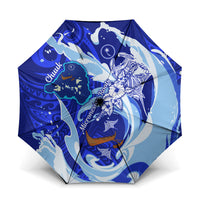 Chuuk Micronesian Roots Umbrella Polynesian Tribal Pattern Hibiscus Flower And Stingray Art