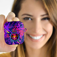 Chuuk Tropical Sunset Coordinates AirPods Case Neon Graffiti Polynesian Tribal