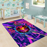Chuuk Tropical Sunset Coordinates Area Rug Neon Graffiti Polynesian Tribal