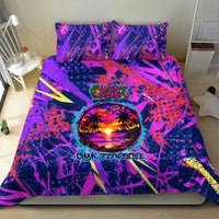 Chuuk Tropical Sunset Coordinates Bedding Set Neon Graffiti Polynesian Tribal