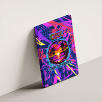 Chuuk Tropical Sunset Coordinates Canvas Wall Art Neon Graffiti Polynesian Tribal