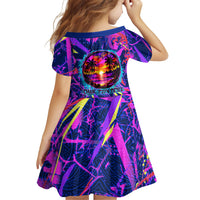 Chuuk Tropical Sunset Coordinates Family Matching Summer Maxi Dress and Hawaiian Shirt Neon Graffiti Polynesian Tribal