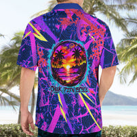 Chuuk Tropical Sunset Coordinates Hawaiian Shirt Neon Graffiti Polynesian Tribal