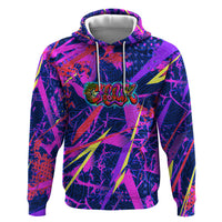 Chuuk Tropical Sunset Coordinates Hoodie Neon Graffiti Polynesian Tribal