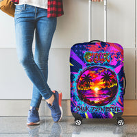 Chuuk Tropical Sunset Coordinates Luggage Cover Neon Graffiti Polynesian Tribal