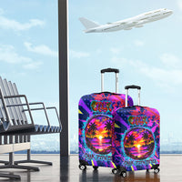 Chuuk Tropical Sunset Coordinates Luggage Cover Neon Graffiti Polynesian Tribal