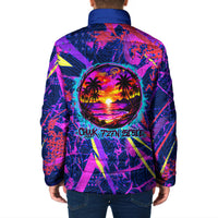 Chuuk Tropical Sunset Coordinates Padded Jacket Neon Graffiti Polynesian Tribal