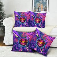 Chuuk Tropical Sunset Coordinates Pillow Cover Neon Graffiti Polynesian Tribal