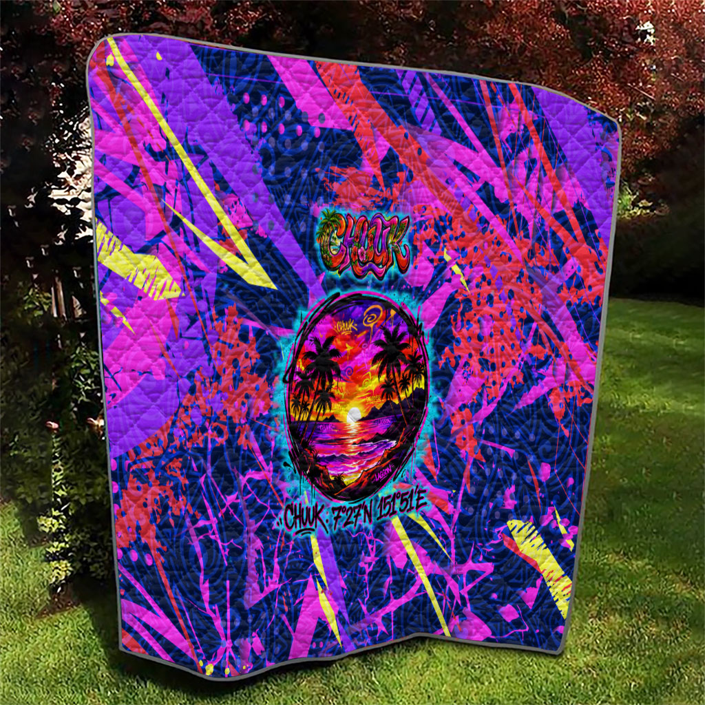 Chuuk Tropical Sunset Coordinates Quilt Neon Graffiti Polynesian Tribal