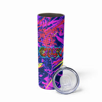 Chuuk Tropical Sunset Coordinates Skinny Tumbler Neon Graffiti Polynesian Tribal