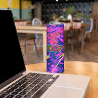 Chuuk Tropical Sunset Coordinates Skinny Tumbler Neon Graffiti Polynesian Tribal