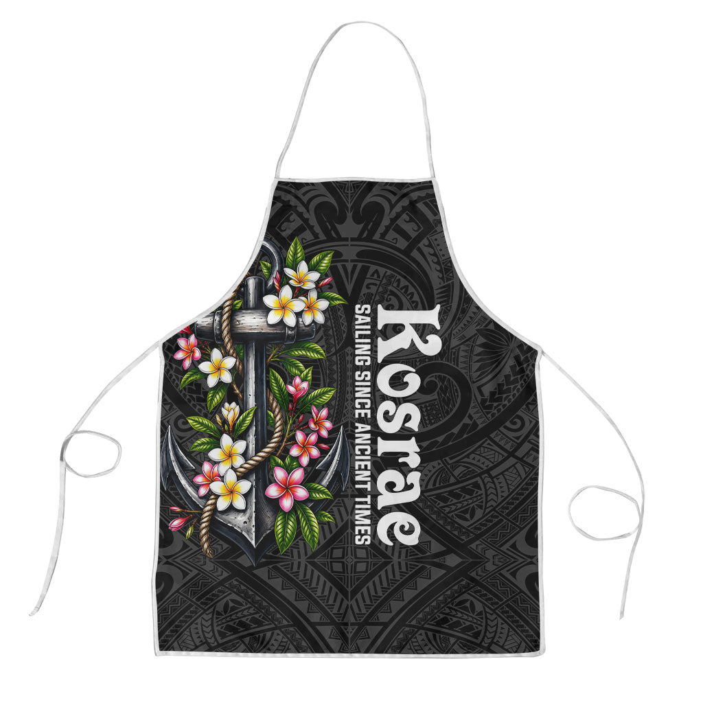 Kosrae Nautical Heritage Apron Polynesian Tribal Anchor With Plumeria Tropical Art