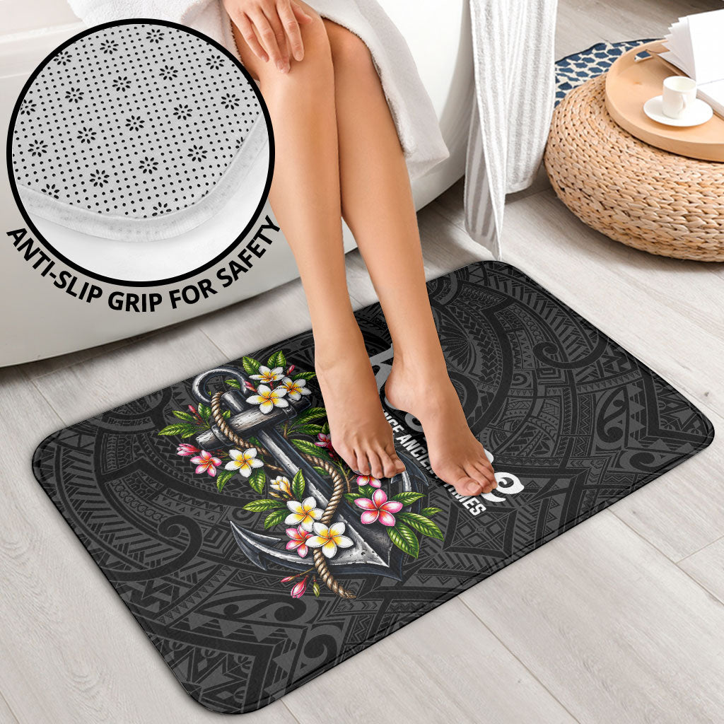 Kosrae Nautical Heritage Bathroom Set Polynesian Tribal Anchor With Plumeria Tropical Art