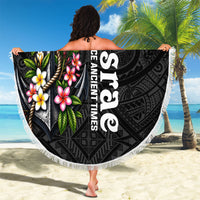 Kosrae Nautical Heritage Beach Blanket Polynesian Tribal Anchor With Plumeria Tropical Art
