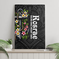 Kosrae Nautical Heritage Canvas Wall Art Polynesian Tribal Anchor With Plumeria Tropical Art
