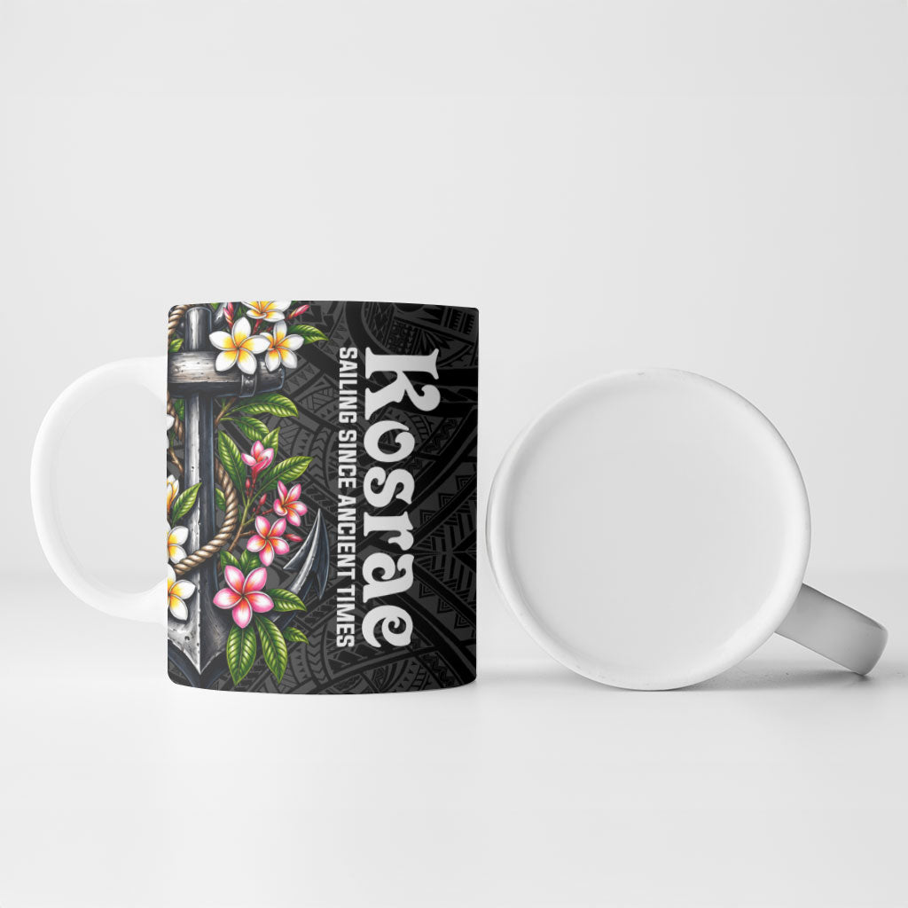 Kosrae Nautical Heritage Ceramic Mug Polynesian Tribal Anchor With Plumeria Tropical Art