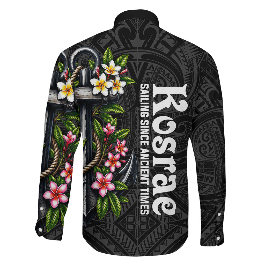 Kosrae Nautical Heritage Family Matching Puletasi and Hawaiian Shirt Polynesian Tribal Anchor With Plumeria Tropical Art