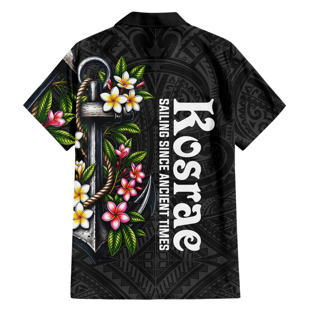 Kosrae Nautical Heritage Hawaiian Shirt Polynesian Tribal Anchor With Plumeria Tropical Art