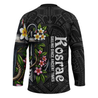 Kosrae Nautical Heritage Hockey Jersey Polynesian Tribal Anchor With Plumeria Tropical Art