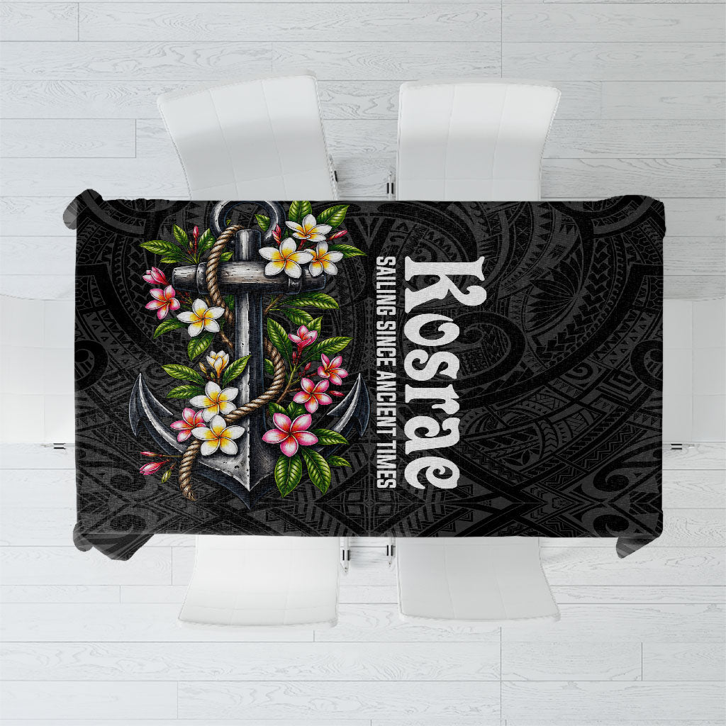 Kosrae Nautical Heritage Tablecloth Polynesian Tribal Anchor With Plumeria Tropical Art