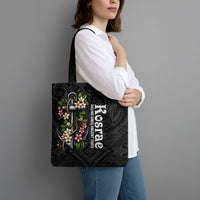 Kosrae Nautical Heritage Tote Bag Polynesian Tribal Anchor With Plumeria Tropical Art