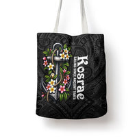 Kosrae Nautical Heritage Tote Bag Polynesian Tribal Anchor With Plumeria Tropical Art