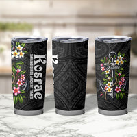 Kosrae Nautical Heritage Tumbler Cup Polynesian Tribal Anchor With Plumeria Tropical Art