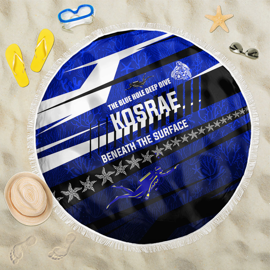 Kosrae Deep Sea Scuba Diving Beach Blanket Blue Hole Beneath The Surface Coral Reef Graphic Art