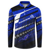 Kosrae Deep Sea Scuba Diving Button Sweatshirt Blue Hole Beneath The Surface Coral Reef Graphic Art