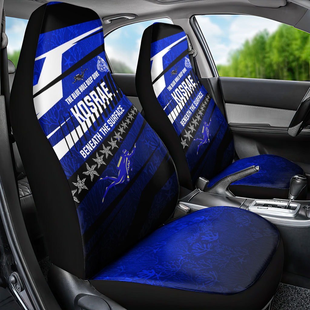 Kosrae Deep Sea Scuba Diving Car Seat Cover Blue Hole Beneath The Surface Coral Reef Graphic Art