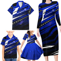 Kosrae Deep Sea Scuba Diving Family Matching Long Sleeve Bodycon Dress and Hawaiian Shirt Blue Hole Beneath The Surface Coral Reef Graphic Art