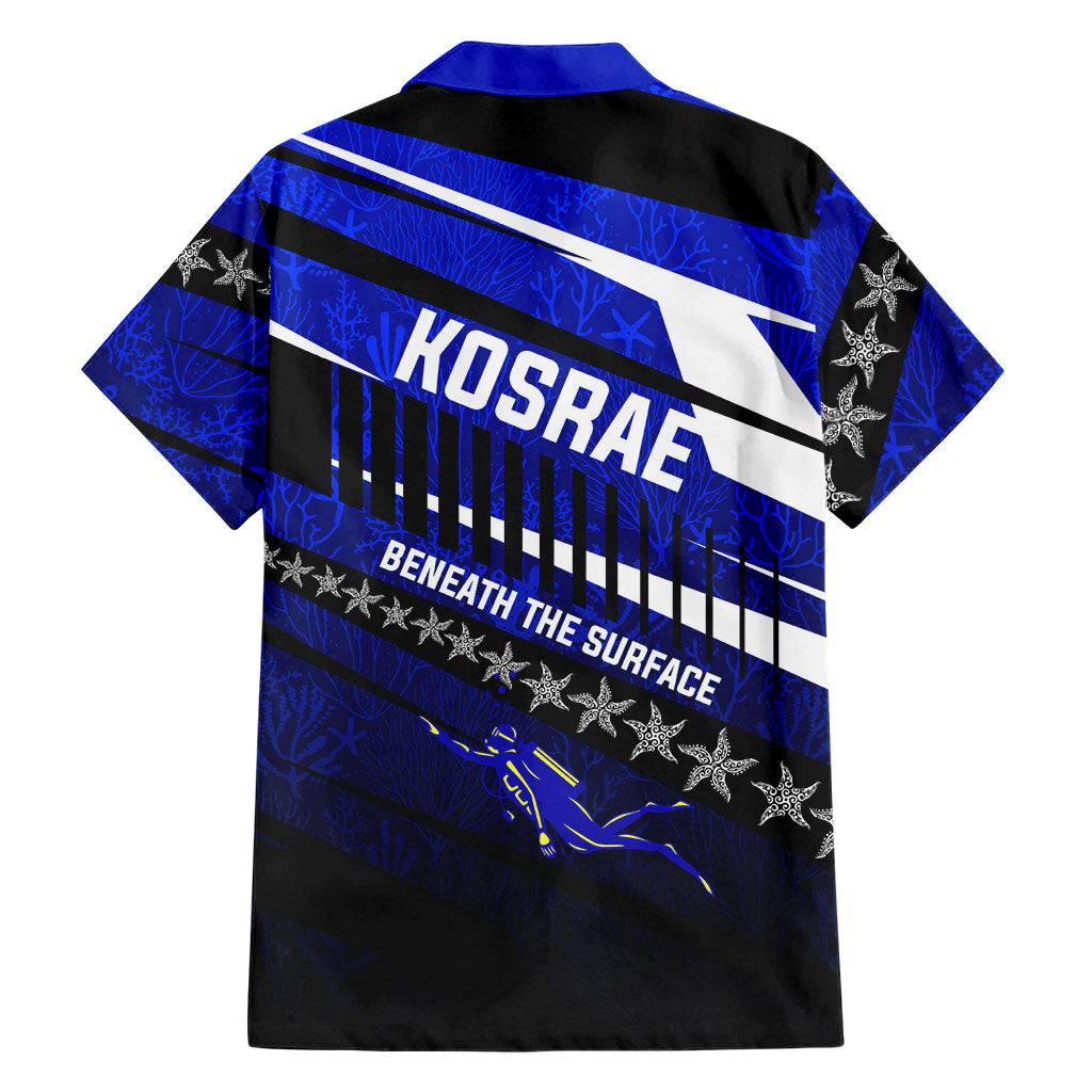 Kosrae Deep Sea Scuba Diving Family Matching Puletasi and Hawaiian Shirt Blue Hole Beneath The Surface Coral Reef Graphic Art