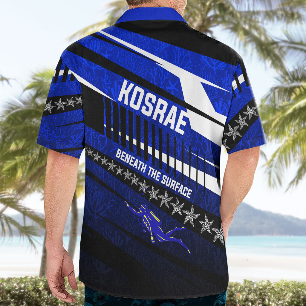 Kosrae Deep Sea Scuba Diving Hawaiian Shirt Blue Hole Beneath The Surface Coral Reef Graphic Art