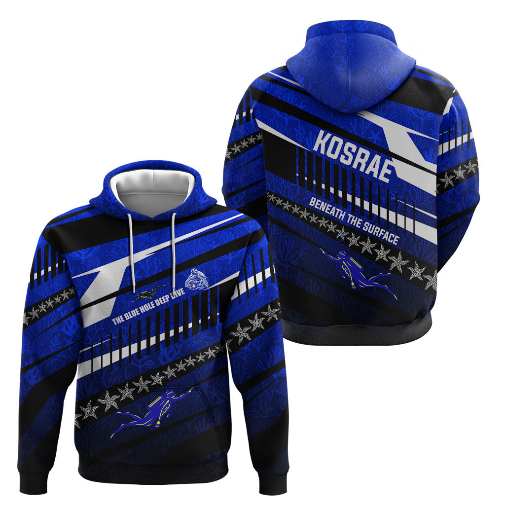 Kosrae Deep Sea Scuba Diving Hoodie Blue Hole Beneath The Surface Coral Reef Graphic Art