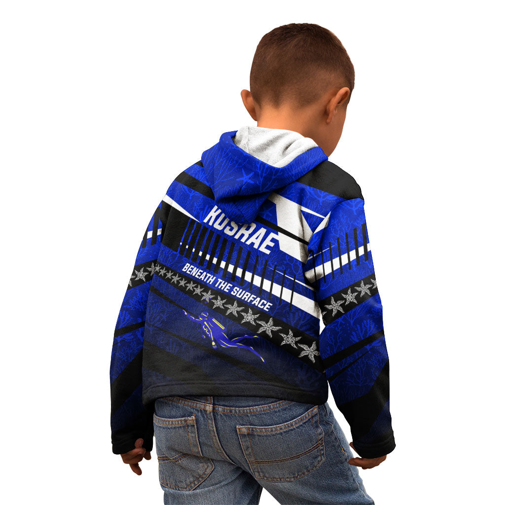Kosrae Deep Sea Scuba Diving Kid Hoodie Blue Hole Beneath The Surface Coral Reef Graphic Art