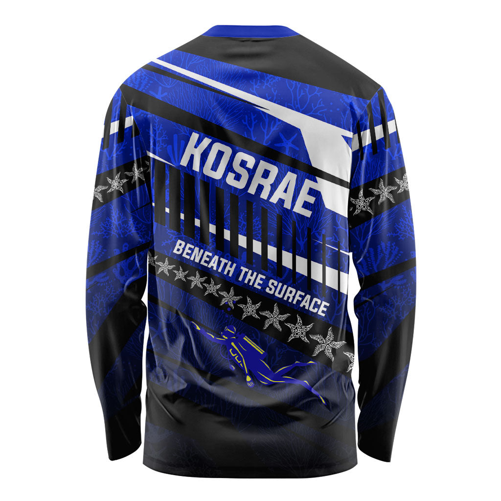 Kosrae Deep Sea Scuba Diving Long Sleeve Shirt Blue Hole Beneath The Surface Coral Reef Graphic Art