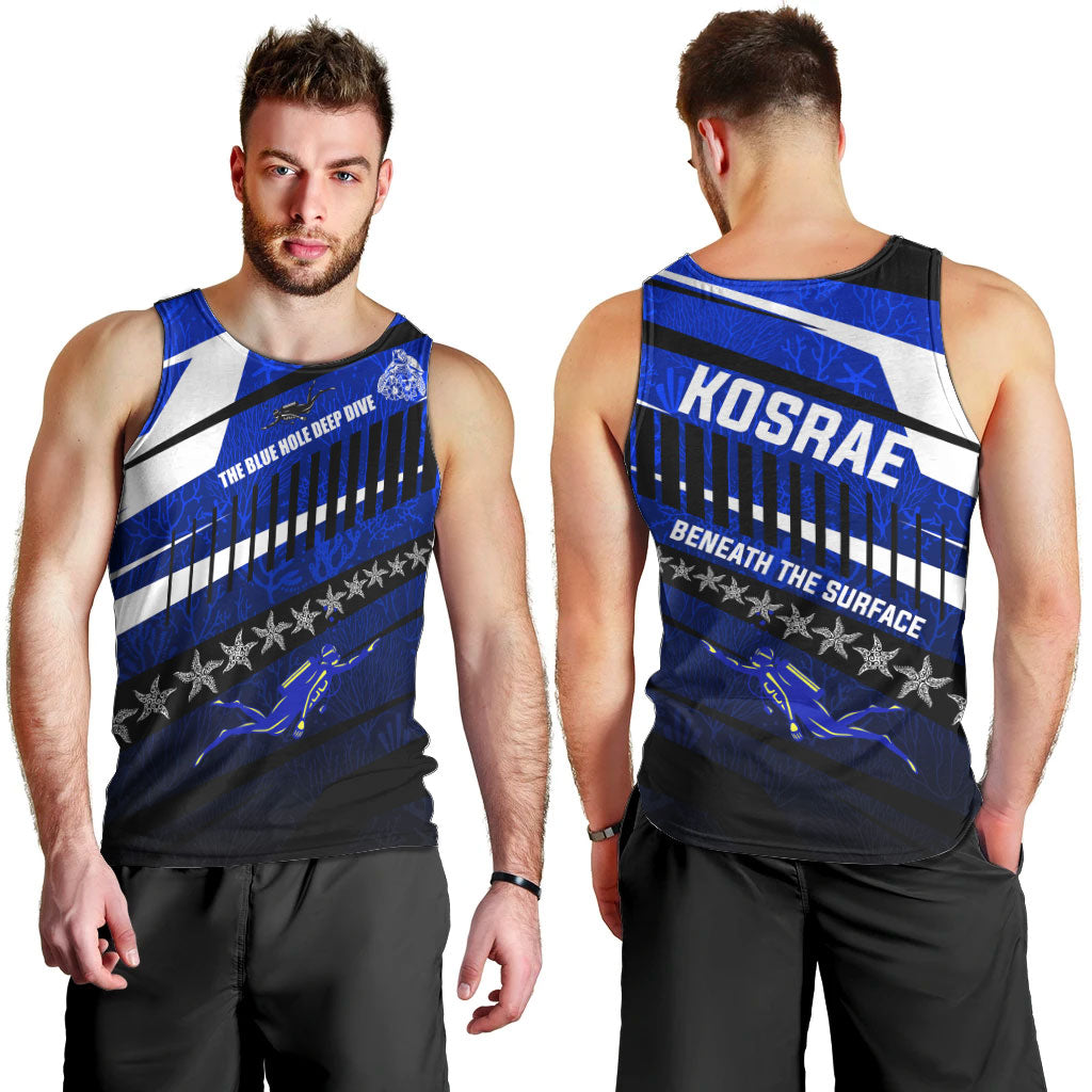 Kosrae Deep Sea Scuba Diving Men Tank Top Blue Hole Beneath The Surface Coral Reef Graphic Art