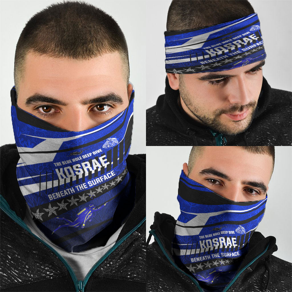 Kosrae Deep Sea Scuba Diving Neck Gaiter Blue Hole Beneath The Surface Coral Reef Graphic Art