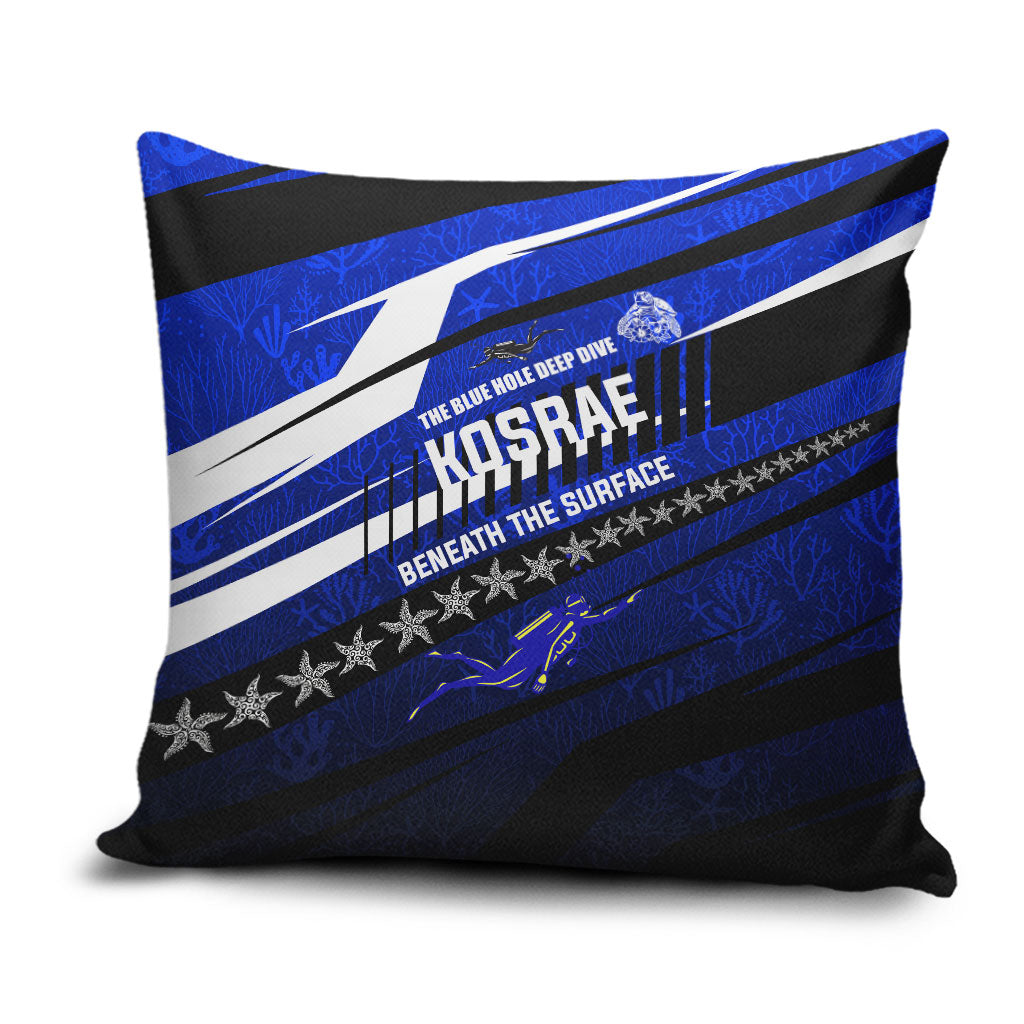 Kosrae Deep Sea Scuba Diving Pillow Cover Blue Hole Beneath The Surface Coral Reef Graphic Art